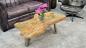 Preview: Couchtisch aus Teakholz, 114x87x41 cm, mit Glasplatte.