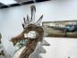 Preview: "Seepferdchen " aus Teakholz mit Applikationen aus Aluminium (Größe L, Höhe ca. 100 cm)
