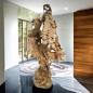 Preview: Deko Sitzender Hund 100 cm aus Holz und Aluminium