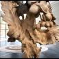 Preview: Deko Sitzender Hund 100 cm aus Holz und Aluminium
