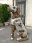 Preview: Deko Sitzender Hund 100 cm aus Holz und Aluminium