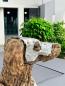 Preview: Deko Sitzender Hund 100 cm aus Holz und Aluminium