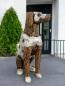 Preview: Deko Sitzender Hund 100 cm aus Holz und Aluminium