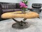 Preview: Couchtisch rund Clash aus Holz mit Edelstahl