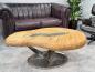 Preview: Couchtisch rund Clash aus Holz mit Edelstahl