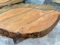 Preview: Massivholz Couchtisch mit Glaseinlage Fjord