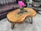 Preview: Design Sofatisch Loftstyle Altholz Edelstahl