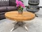 Preview: Runder Wohnzimmertisch Eternia 80 cm Holz Edelstahlgestell