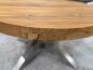Preview: Runder Wohnzimmertisch Eternia 80 cm Holz Edelstahlgestell