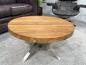 Preview: Runder Wohnzimmertisch Eternia 80 cm Holz Edelstahlgestell