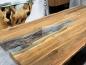 Preview: Holzesstisch mit Harzeinlage, rechteckig, 220x100x78,5 cm
