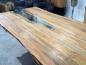 Preview: Holz-Esstisch mit Glas-Element, rechteckig, 220x100x78,5 cm