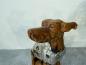 Preview: Deko Sitzender Hund 100 cm aus Holz und Aluminium