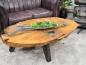 Preview: Einzigartiger Wohnzimmertisch Baumstamm Baumscheibe massiv Wohnzimmerideen