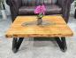Preview: Eckiger Couchtisch aus massivem Holz EOS 100 x 80 cm