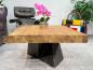Preview: Couchtisch aus Teakholz mit Kreuzbeinen, 100x83x43,5 cm