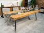 Preview: Massivholztisch mit Glaseinlage aus Altholz