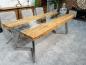 Preview: Massivholztisch mit Glaseinlage aus Altholz