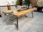 Preview: Massivholztisch mit Glaseinlage aus Altholz