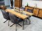 Preview: Massivholztisch mit Glaseinlage aus Altholz
