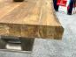 Preview: Massiver Couchtisch Holz mit Edelstahl modern rustikal Massivholz