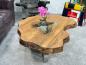 Preview: Couchtisch aus Altholz mit Glaseinlage, 130x87x46 cm