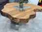 Preview: Couchtisch aus Altholz mit Glaseinlage, 130x87x46 cm