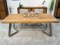 Preview: Massivholz Esstisch Elements 180 cm Teakholz mit Glaseinlage
