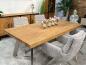 Preview: Massivholz Esstisch Elements 180 cm Teakholz mit Glaseinlage