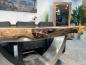 Preview: Esstisch Expression aus Teakholz mit Glaseinlagen und Edelstahlgestell
