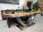 Preview: Esstisch Expression aus Teakholz mit Glaseinlagen und Edelstahlgestell