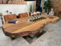 Preview: Esstisch Fusion 250 cm Ovaler Massivholztisch mit Edelstahlgestell