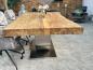 Preview: Wohnzimmertisch Deep Island 220x100 aus massivem Altholz und Edelstahl