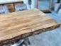 Preview: Wohnzimmertisch Deep Island 220x100 aus massivem Altholz und Edelstahl