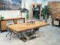 Preview: Wohnzimmertisch Deep Island 220x100 aus massivem Altholz und Edelstahl