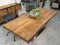 Preview: Esszimmertisch Deep Island 220 x 100 cm Altholz Edelstahl