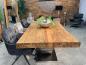 Preview: Esszimmertisch Deep Island 220 x 100 cm Altholz Edelstahl