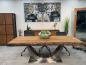 Preview: Esszimmertisch Deep Island 220 x 100 cm Altholz Edelstahl