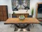 Preview: Esszimmertisch Deep Island 220 x 100 cm Altholz Edelstahl