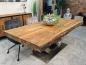 Preview: Esszimmertisch Deep Island 220 x 100 cm Altholz Edelstahl