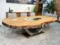 Preview: Esstisch "Fusion" ca. 295 x 160 x 78 cm aus Teakholz mit Glaseinlagen