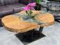 Preview: Massivholz Couchtisch mit Glaseinlage Fjord