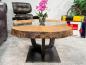 Preview: Massivholz Couchtisch mit Glaseinlage Fjord
