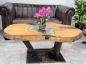 Preview: Massivholz Couchtisch mit Glaseinlage Fjord