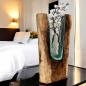 Preview: Kleine Vase aus geschmolzenem Glas mit Holz 50 cm