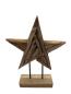Preview: Handgeschnitzte Weihnachtsdekoration Holzstern L