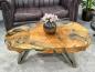 Preview: Couchtisch aus einem massiven Baumstamm Teakholz