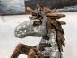 Preview: Figur Löwe aus Altholz mit Aluminium