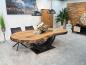 Preview: Esstisch aus Massivholz "Fusion" ca. 252 x 107-138 x 78 cm mit Vintage Halbmond
