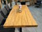 Preview: Langer Massivholztisch mit Baumkante 250 cm